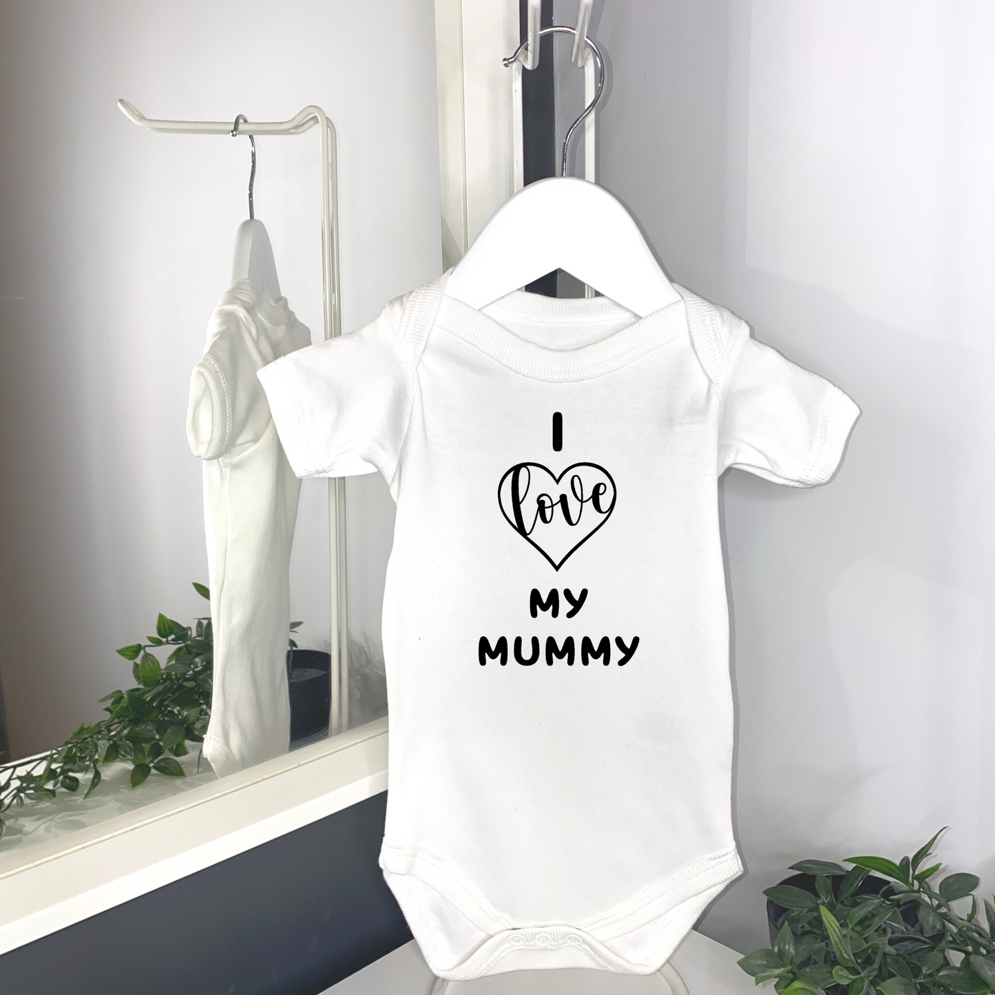 I love my Daddy I love my Mummy Baby Grow Prints With Heart